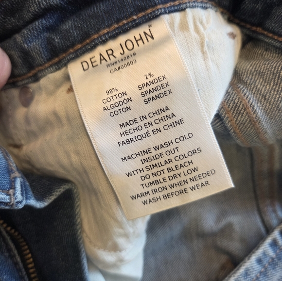 NWT Dear John Paris Bootcut Distressed Denim Jeans, Costa Blue, Size 27 - Picture 10 of 12